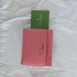Authentic KATE SPADE trifold wallet SOFT  leather SMOOTHIE pink NWT!